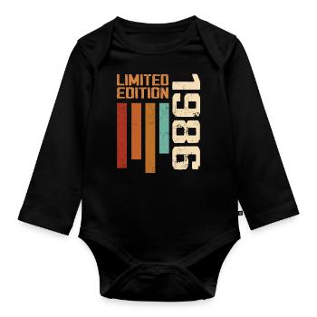 Vintage 1986 Birthday Gift 1986 Retro 1986 - Organic Longsleeve Baby Bodysuit - black - Front