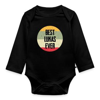Best Luke Ever - Organic Longsleeve Baby Bodysuit - black - Front