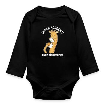 Guten Morgen Ganz Dünnes Eis African Giraffidae - Organic Longsleeve Baby Bodysuit - black - Front