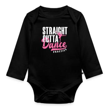 Süßes Ballerina Ballettänzerin Geschenk - Baby Bio-Langarm-Body - Schwarz - Vorne