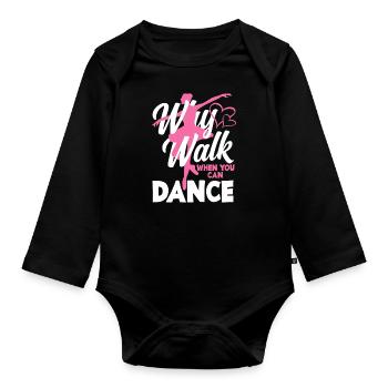 Süßes Ballerina Ballettänzerin Geschenk - Baby Bio-Langarm-Body - Schwarz - Vorne