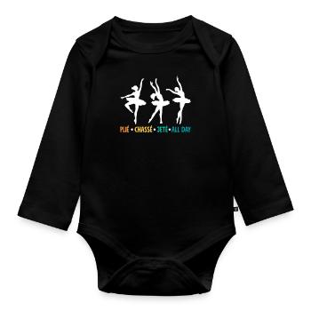 Süßes Ballerina Ballettänzerin Geschenk - Baby Bio-Langarm-Body - Schwarz - Vorne