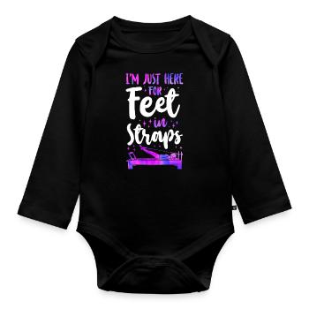 Pilates Instructor Teacher I'm - Baby Bio-Langarm-Body - Schwarz - Vorne