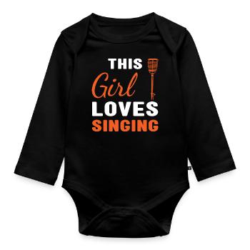 Singer This Girl Loves Singing - Baby Bio-Langarm-Body - Schwarz - Vorne