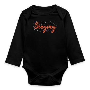 Singer Singing - Baby Bio-Langarm-Body - Schwarz - Vorne