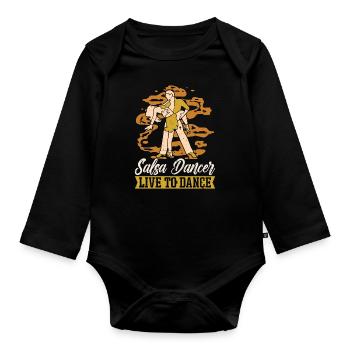 Salsa Dancer Live To Mambo Dancing Salsa Dancer - Organic Longsleeve Baby Bodysuit - black - Front