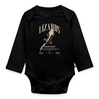 Gecko à crête Streetwear gardien de lézard - Body Bébé bio manches longues - noir - Devant