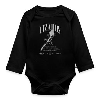 Gecko à crête Streetwear gardien de lézard - Body Bébé bio manches longues - noir - Devant