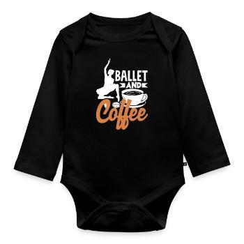Süßes Ballerina Ballettänzerin Geschenk - Baby Bio-Langarm-Body - Schwarz - Vorne