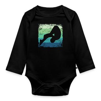 Plongeon, Saut artistique, Plongeon synchronisé - Body Bébé bio manches longues - noir - Devant