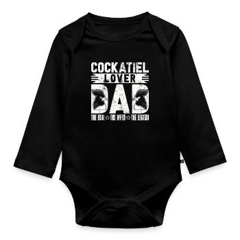 Calopsitte Amant Papa L’Idole L’oiseau d’ornement - Body Bébé bio manches longues - noir - Devant