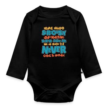 Black humor - Organic Longsleeve Baby Bodysuit - black - Front