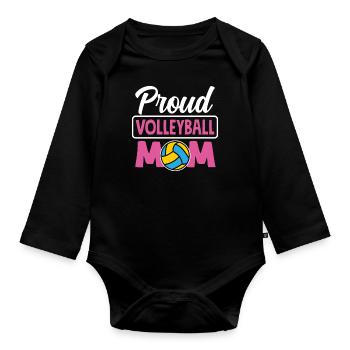Lustiges Volleyball Geschenk - Baby Bio-Langarm-Body - Schwarz - Vorne