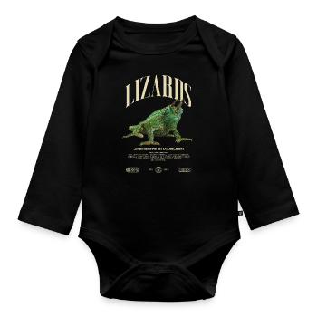 Jackson's Chameleon Streetwear Lizard Keeper - Organic Longsleeve Baby Bodysuit - black - Front