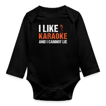 Singer I Like Karaoke - Baby Bio-Langarm-Body - Schwarz - Vorne