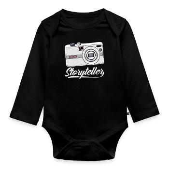 Photographer Photographer Stories Moments - Organic Longsleeve Baby Bodysuit - black - Front