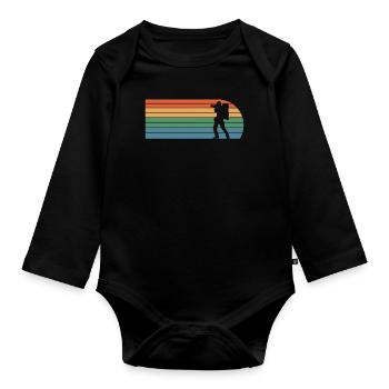Retro Photographer - Organic Longsleeve Baby Bodysuit - black - Front