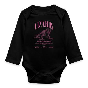Jackson's Chamäleon Streetwear Eidechsenwärter - Baby Bio-Langarm-Body - Schwarz - Vorne