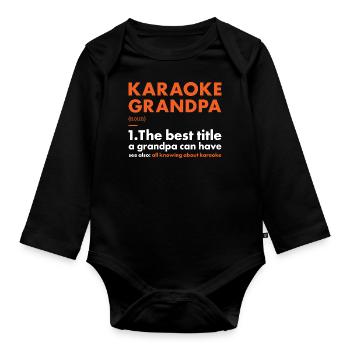 Singer Grandpa Definition Karaoke - Baby Bio-Langarm-Body - Schwarz - Vorne