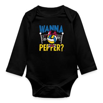 Lustiges Volleyball Geschenk - Baby Bio-Langarm-Body - Schwarz - Vorne