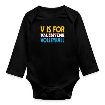 Lustiges Volleyball Geschenk - Baby Bio-Langarm-Body - Schwarz - Vorne