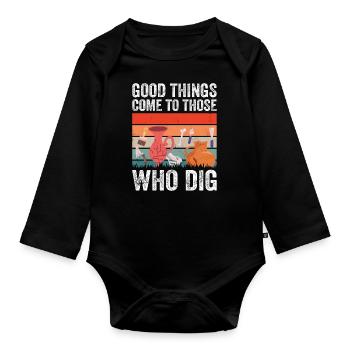 Archaeology for Men, Women, Anthropology - Organic Longsleeve Baby Bodysuit - black - Front