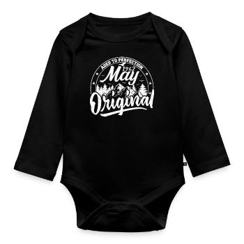 Mai 1962 Geburtstag Mai 1962 Geschenk Mai 1962 Mai - Baby Bio-Langarm-Body - Schwarz - Vorne