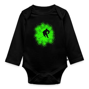 Hockey – Players on the - Organic Longsleeve Baby Bodysuit - black - Front