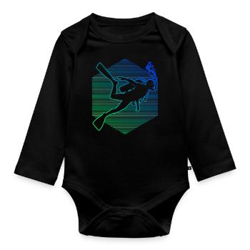 Plongeur Plongeur Plongeur Plongée Plongeur Plongée - Body Bébé bio manches longues - noir - Devant