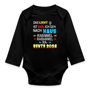 Pension 2024 - Chanson pour enfants Saint-Martin - Body Bébé bio manches longues - noir - Devant