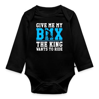 Bmx-fahrer Fahrrad Stunt Racing Kinder Jungen - Baby Bio-Langarm-Body - Schwarz - Vorne
