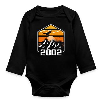Jubiläum 2002 Jahrgang 2002 Hergestellt im Jahr 2002 - Baby Bio-Langarm-Body - Schwarz - Vorne