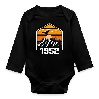 Birthday 1952 Vintage 1952 Made in 1952 - Organic Longsleeve Baby Bodysuit - black - Front