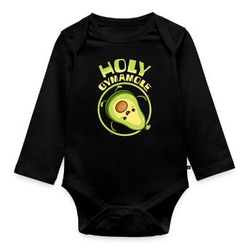 Rsg Gymnastics Gymnastics Avocado Holy Gymamole - Organic Longsleeve Baby Bodysuit - black - Front