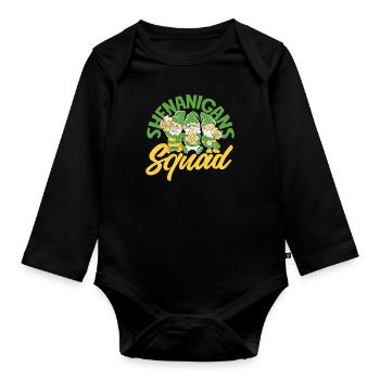 Funny Irishman Ireland Gift - Organic Longsleeve Baby Bodysuit - black - Front