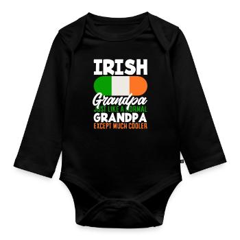 Funny Irishman Ireland Gift - Organic Longsleeve Baby Bodysuit - black - Front