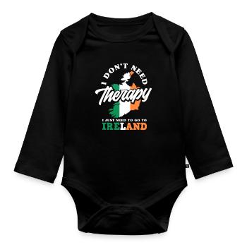 Funny Irishman Ireland Gift - Organic Longsleeve Baby Bodysuit - black - Front