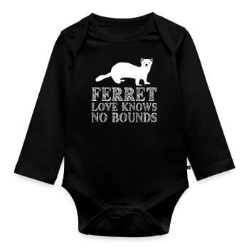 Ferret Paws Frettchenliebhaber-kleidung Für Männer - Baby Bio-Langarm-Body - Schwarz - Vorne