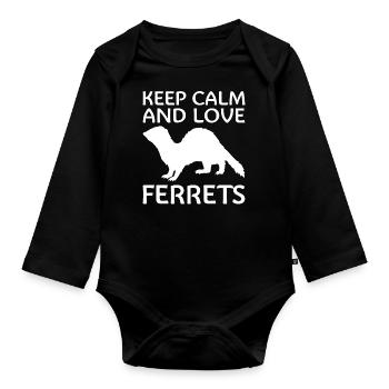 Ferret Paws Frettchenliebhaber-kleidung Für Männer - Baby Bio-Langarm-Body - Schwarz - Vorne