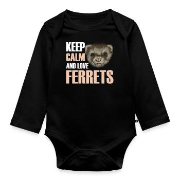 Frettchen - Baby Bio-Langarm-Body - Schwarz - Vorne