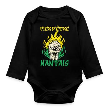 Nantes Stolz darauf, Nantes Geschenkidee zu sein - Baby Bio-Langarm-Body - Schwarz - Vorne