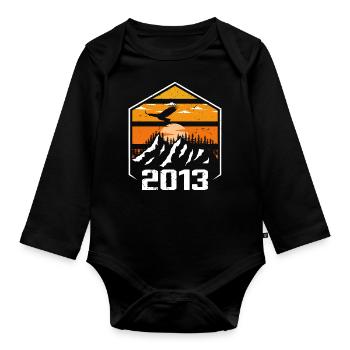 Anniversary 2013 Vintage 2013 Made in 2013 - Organic Longsleeve Baby Bodysuit - black - Front