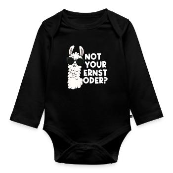 pas votre sérieux ou - Body Bébé bio manches longues - noir - Devant