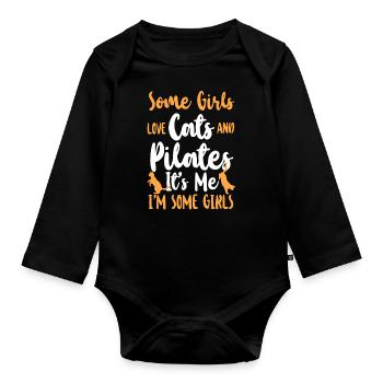 Instructeur de Pilates Professeur Fille - Body Bébé bio manches longues - noir - Devant