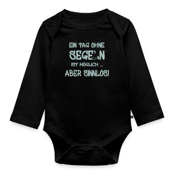 Segeln - Spruch für Segler - Baby Bio-Langarm-Body - Schwarz - Vorne