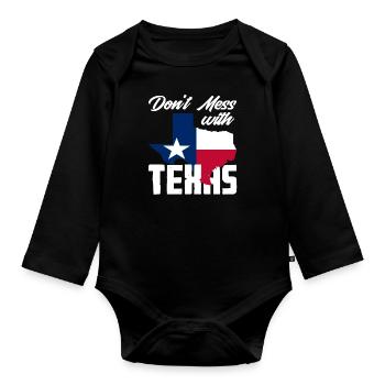 Texas Saying Texans - Organic Longsleeve Baby Bodysuit - black - Front