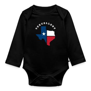 Origine de l’État du Texas - Body Bébé bio manches longues - noir - Devant