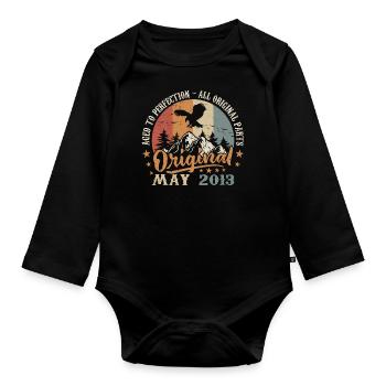 May 2013 Birthday Gift 2013 May - May 2013 - Organic Longsleeve Baby Bodysuit - black - Front