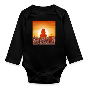 Bali - Indonesien - Baby Bio-Langarm-Body - Schwarz - Vorne