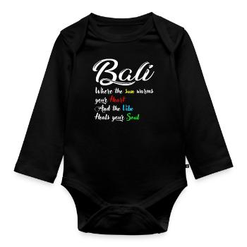 Bali - Indonesien - Baby Bio-Langarm-Body - Schwarz - Vorne